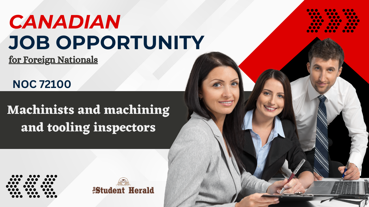 Canadian Job Opportunity for Foreign Nationals: NOC 72100,  Machinists and machining and tooling inspectors in Alberta