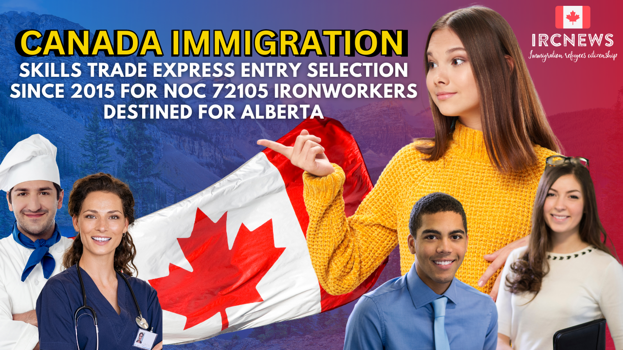 Canada Immigration Skills Trade Express Entry selection since 2015 for NOC 72105 Ironworkers destined for Alberta